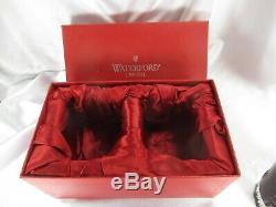2 Waterford Ruby Red & Clear Snow Crystals Double Old Fashioned Glasses Mib