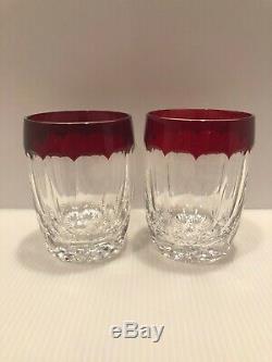 2 Waterford Ruby SIMPLY RED Double Old Fashioned Glasses