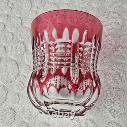 2 pc Waterford Simply PINK ROSE Double Old Fashioned Glasses