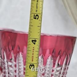 2 pc Waterford Simply PINK ROSE Double Old Fashioned Glasses