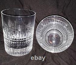 3 Baccarat Crystal Nancy Double Old Fashioned Tumbler Glasses Signed 4 1/8