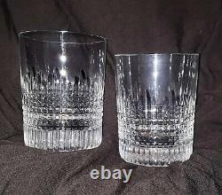3 Baccarat Crystal Nancy Double Old Fashioned Tumbler Glasses Signed 4 1/8