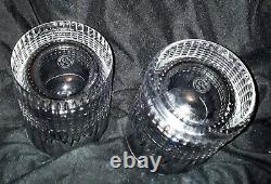 3 Baccarat Crystal Nancy Double Old Fashioned Tumbler Glasses Signed 4 1/8