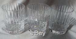3 Baccarat French Crystal Harmonie Double Old Fashioned Tumbler glasses signed