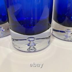 3 Block Stockholm Cobalt Crystal Double Old Fashioned Blown Glass Bubble Base 4