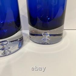 3 Block Stockholm Cobalt Crystal Double Old Fashioned Blown Glass Bubble Base 4