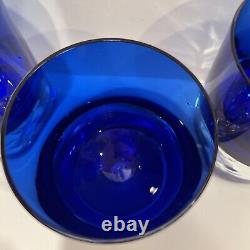 3 Block Stockholm Cobalt Crystal Double Old Fashioned Blown Glass Bubble Base 4