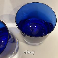 3 Block Stockholm Cobalt Crystal Double Old Fashioned Blown Glass Bubble Base 4