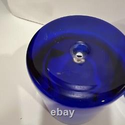3 Block Stockholm Cobalt Crystal Double Old Fashioned Blown Glass Bubble Base 4