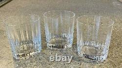 3 DANSK Oval Facette DOUBLE Old Fashioned Glasses IHQ Crystal