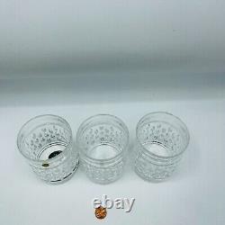3 Double Old Fashioned Aston Ralph Lauren Crystal Lowball Glasses
