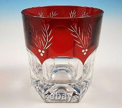 3 Lenox Winter Greetings Crystal Set Wine Glass Highball Double Old Fashioned