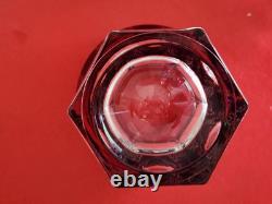 3 Lenox Winter Greetings Double Old Fashioned Glass Ruby ETCHED TO CLEAR MINT