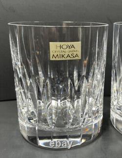 3 Mikasa Crystal PARK AVENUE Double OLD FASHIONED Whiskey Glasses Set of 3