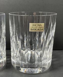 3 Mikasa Crystal PARK AVENUE Double OLD FASHIONED Whiskey Glasses Set of 3