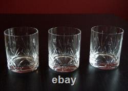 3 Mikasa Petit Point Crystal Double Old Fashioned Glasses