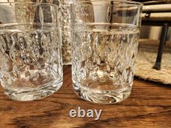 3 Ralph Lauren Aston Double Old Fashioned Whiskey Glasses Crystal Vert Cut Rim