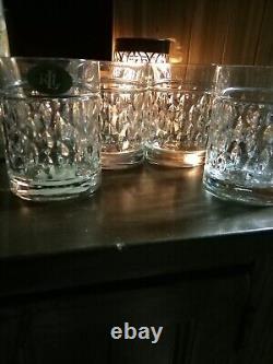 3 Ralph Lauren Crystal ASTON Double Old Fashioned Low-ball Whiskey Glasses