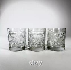 3 Ralph Lauren Crystal Safari Double Old Fashioned Glasses Lion Crest