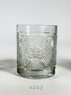 3 Ralph Lauren Crystal Safari Double Old Fashioned Glasses Lion Crest