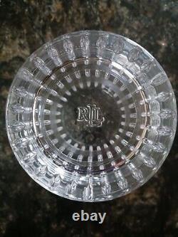 (3) Ralph Lauren Ettrick Double Old Fashioned Crystal Glasses 10.8 oz