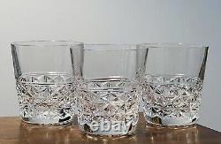 3 Rare Vintage Webb Crystal double old fashioned whiskey Glasses DISCONTINUED