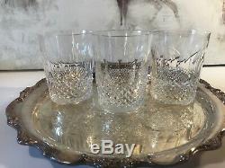 3 Vintage WATERFORD CRYSTAL COLLEEN DOUBLE OLD FASHIONED TUMBLER GLASSES 4 3/8