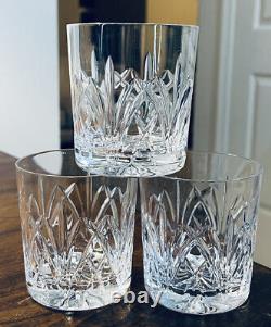3 Vintage Waterford Brookside Double Old Fashioned Straight Side Whiskey Glasses