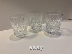 3 WATERFORD Crystal Double Old Fashioned Glasses Ballyshannon Kylemore Lismore