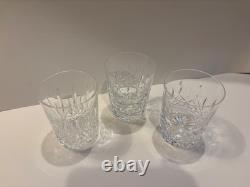3 WATERFORD Crystal Double Old Fashioned Glasses Ballyshannon Kylemore Lismore