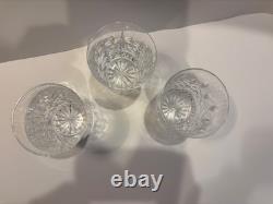 3 WATERFORD Crystal Double Old Fashioned Glasses Ballyshannon Kylemore Lismore