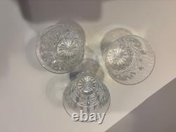 3 WATERFORD Crystal Double Old Fashioned Glasses Ballyshannon Kylemore Lismore