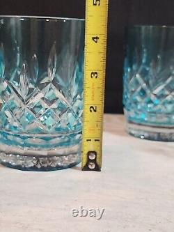 3 Waterford Crystal Aqua Lismore Double Old Fashioned Glasses