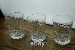 3 Waterford Crystal Lismore 4 3/8 Double Old Fashioned Whiskey Tumbler Glasses