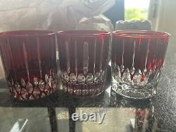 3 Williams Sonoma Wilshire Jewel Cut Double Old-Fashioned Glasses New wo box