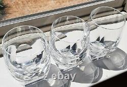 3 vtg Moser BAR double old fashioned clear high ball art glass Glasses
