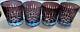 4 AJKA Purple Cut-To-Clear 12 Oz. DOUBLE OLD FASHIONED GLASSES Hungary
