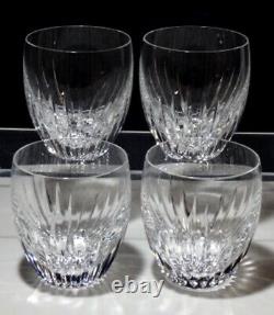 4 BACCARAT CRYSTAL MASSENA 13 oz. DOUBLE OLD FASHIONED TUMBLER GLASSES 3 7/8