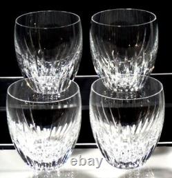 4 BACCARAT CRYSTAL MASSENA 13 oz. DOUBLE OLD FASHIONED TUMBLER GLASSES 3 7/8