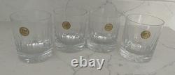 4 BLOCK Dusk Crystal Double Old Fashioned Glasses RARE Heavy Lowball. New in Box