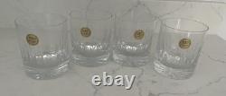 4 BLOCK Dusk Crystal Double Old Fashioned Glasses RARE Heavy Lowball. New in Box