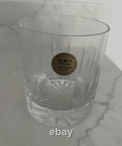 4 BLOCK Dusk Crystal Double Old Fashioned Glasses RARE Heavy Lowball. New in Box