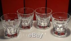 4 Baccarat Crystal Harcourt Double Old Fashioned Tumbler Glasses 4 3/8 16 Oz