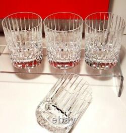 4 Baccarat Crystal Harmonie Double Old Fashioned Tumbler Glasses In Box 4 1/8