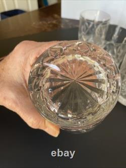 4 Block Crystal Double Old Fashioned Glasses VTG Heavy Lowball Marked On Bottom