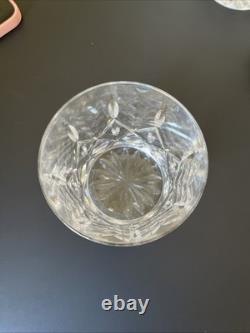 4 Block Crystal Double Old Fashioned Glasses VTG Heavy Lowball Marked On Bottom