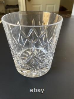 4 Block Crystal Double Old Fashioned Glasses VTG Heavy Lowball Marked On Bottom