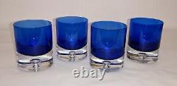4 Block Stockholm Double Old Fashioned Suspended Bubble Cobalt Blue Blown Glass