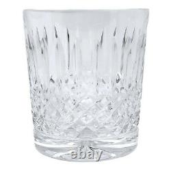 4 Crystal Double Old-Fashioned Glasses Vertical Criss Cross Cuts