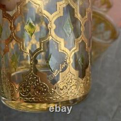 4 Culver LTD Valencia 22 Kt Gold Double Old Fashioned Glasses EXCELLENT